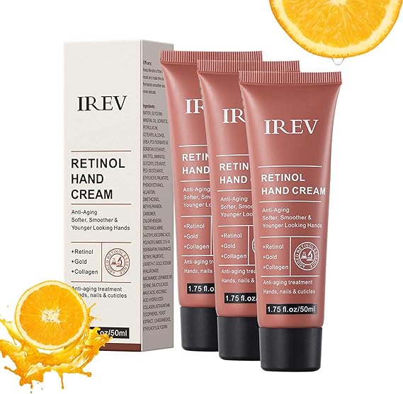 Retinol Anti-Aging Hand Cream,Relief Intense Moisture Hand Cream,Instantly Quenched, Soft & Supple Hands, for Dry Skin Cracked Skin,Travel Size Hand Lotion(3PCS)