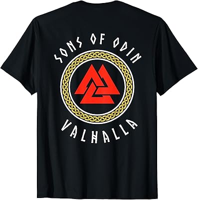 Sons Of Odin Valhalla - Viking Valknut Back Print T-Shirt