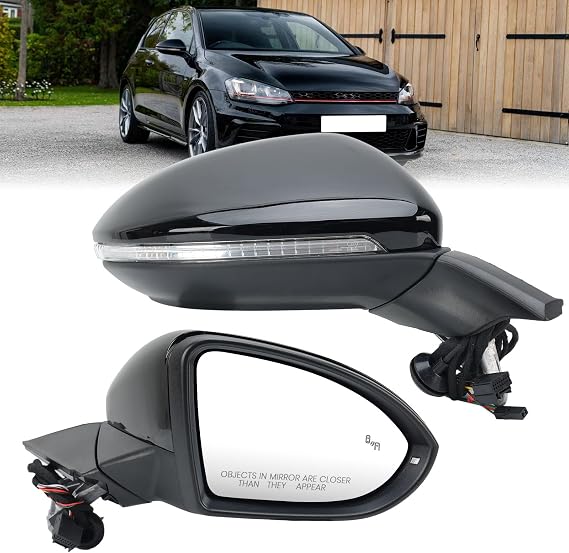 Right Passenger Side Mirror Fits Volkswagen Golf 2015-2020 Black