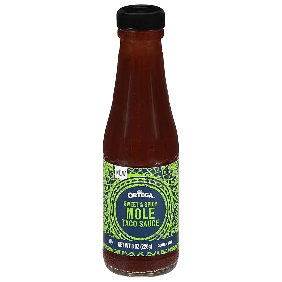 Ortega Sweet & Spicy Mole Taco Sauce, Sweet and Spicy Sauce and Marinade, 8 Ounce