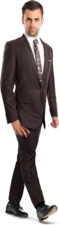 One Button Suit Men Slim Fit Blazer Pants Set Casual Formal Sport Jacket Coat Peak Lapel Tuxedo Prom