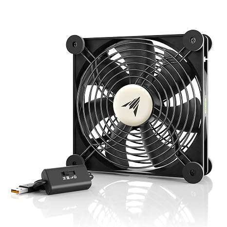 AC Infinity MULTIFAN S4, Quiet 140mm USB Fan | UL-Certified, for Receiver, DVR, PlayStation, Xbox, Computer, Cabinet Cooling