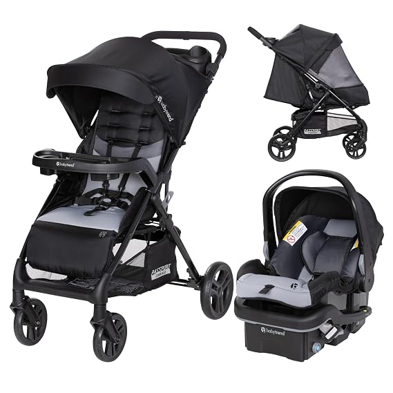 Baby Trend Passport Carriage Stroller Travel System with EZ-LiftTM Infant Car Seat, Dash Black