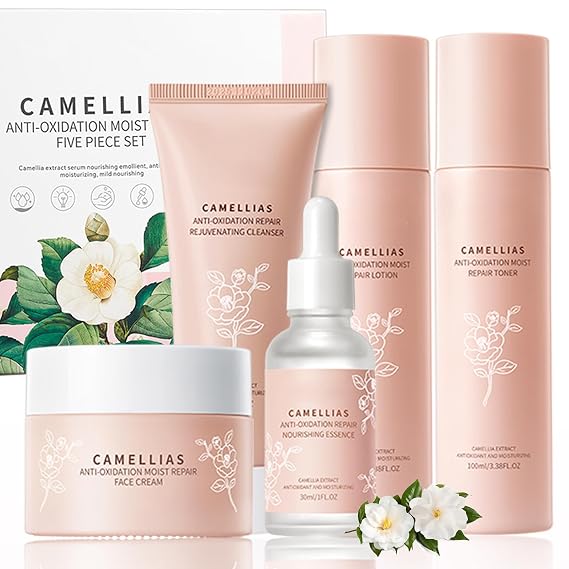 Skincare Gift Set for Women & Girls 5PCS Face Skin Care Sets & Kits With Cleanser,Toner,Serum,Lotion,Cream,Travel Size Skincare Set, Skin Cleansing and Hydrating Skin Care Kits