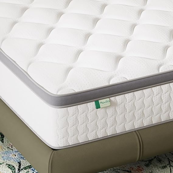 Novilla 2FT6 Small Single Mattress - 25cm Medium Firm Hybrid Mattresses | UK Pocket Sprung & Foam for Target Support & Luxury Comfort, Soft-Touch Cover, Mattress in a Box (75x190cm)