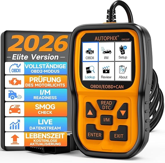 AUTOPHIX OBD2 Scanner Enhanced OM126P Vehicle Code Reader Auto Diagnostic Check Engine Light for All OBD II Car After 1996[Upgrade Version] (Orange)