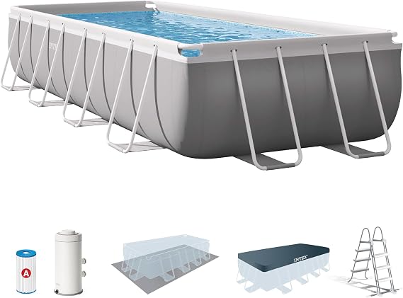Intex 16 Ft X 8 Ft X 42 In Prism Frame Rectangular Pool Set