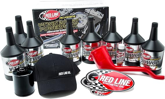 Red Line 90231 Big Twin 20W60HD PowerPack with Black High Performance Oil Filter (Extra Large Kit)