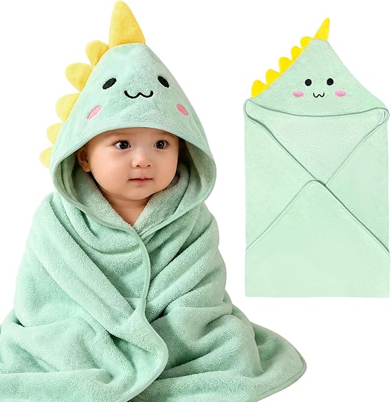3131 Inch Hooded Baby Towels | Ultraabsorbent with animalhood design, sweet gift for baby boys and girls.