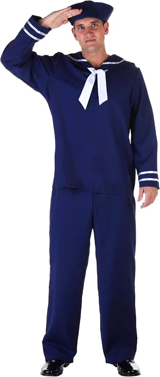 Fun Costumes Adult Men's Sailor Costume |Halloween Uniform | Shirt, Pants, Neck Tie, and Hat