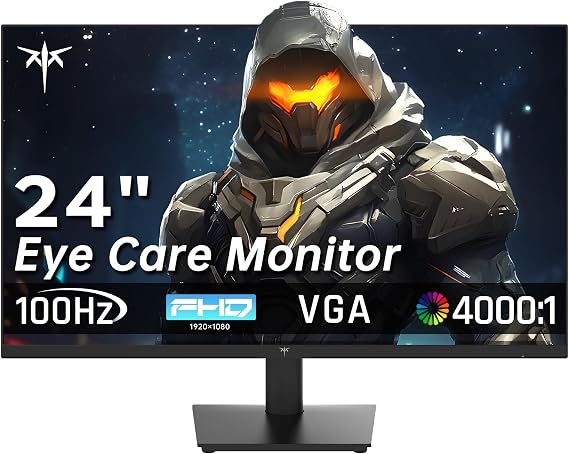 KTC 24 Inch FHD 1080P 100Hz Computer Monitor, VA FreeSync PC Gaming Monitor