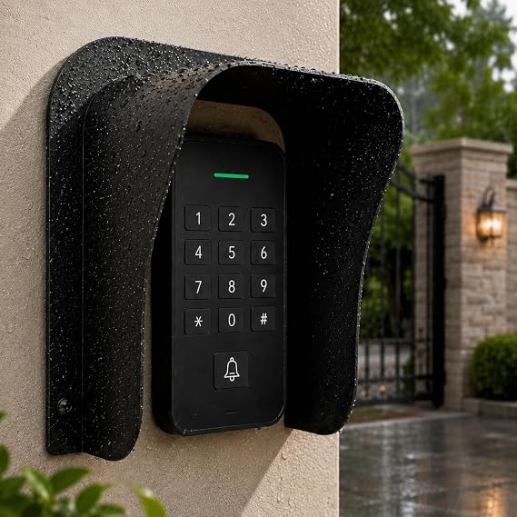 Ring Doorbell Cover Weatherproof, Large Metal Ring Doorbell Protector, Access Control Rain Cover, Outdoor Keypad Cover Protector, Ring Video Doorbell Waterproof Cover, Camera Doorbell Cover Black