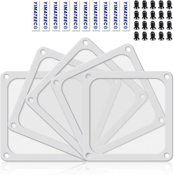 Lüfterabdeckungen 120mm PC Staubfilter mit Magnetrahmen Nylon 80 Maschen Ultrafein Mesh Filter Staubdicht für Computer-Kühlerlüfter PC-Kühler Lüftergitter (Nylon 120 * 120mm 5Stü Weiß)