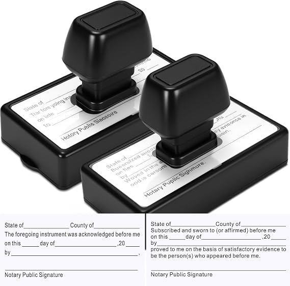 Marspark 2 Pcs Notary Stamps Acknowledgement & Jurat for Sworn Subscribed