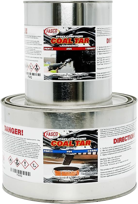 Fasco Epoxies #54 - Coal Tar Epoxy - 1.5 Gallon Kit