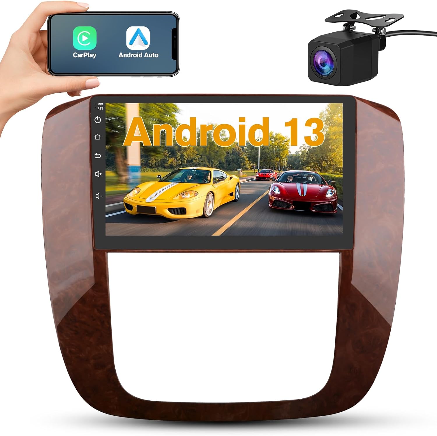 AWESAFE 2GB32GB Android 13 Car Radio for GMC Yukon Chevrolet Chevy Silverado Tahoe Suburban 2007-2012 with Wireless Carplay Android Auto 9 inch Head Unit