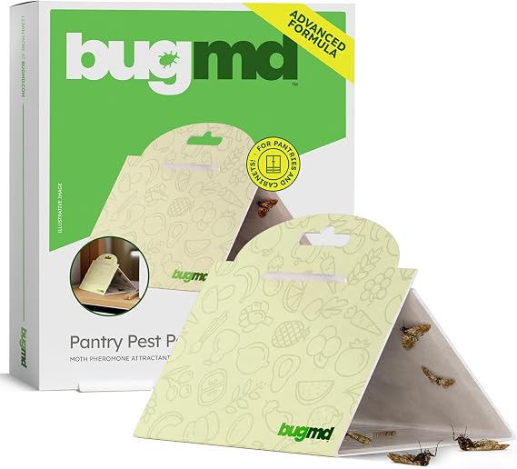 BugMD Indian Meal and Pantry Moth Traps with Pheromone-Based Glue