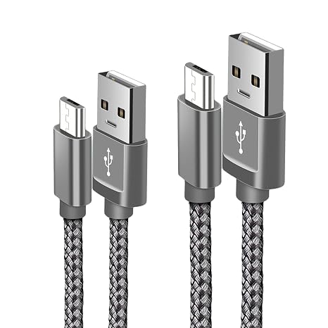 Micro USB Cable, Android Charger Cable Fast Charging Nylon Braided Lead for Samsung Galaxy S7 Edge S6 S5 J7 J6 J5 J3 Note 5 A6 A10, Huawei Y7 Y6, Kindle, Xbox, PS4 (1M+2M)