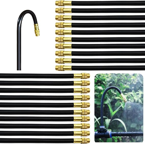 CESFONJER Irrigation Spray Nozzles, 20 Pcs 8mm Misting Nozzle, Adjustable Copper Atomizing Nozzle, Suitable for Watering irrigation system for lawn terrace garden