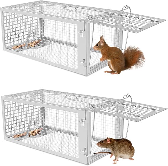 Mouse Traps,Live Multi-Catch Rat Trap Humane Mouse Traps for Indoor Outdoor Reusable Rodent Mice Trap,Quick, Effective Easy to Use No Touch Release(2 Pack)