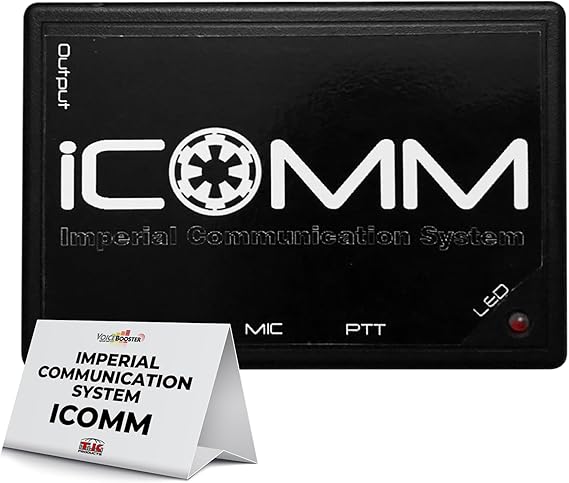 Voicebooster Icomm Voice Box - Imperial Communication System - Plug & Play with 8 Random Static Burst Effects - Voice Activated or Push-to-Talk Modulator for Cosplay, Compatible with MR1506 Amplifier