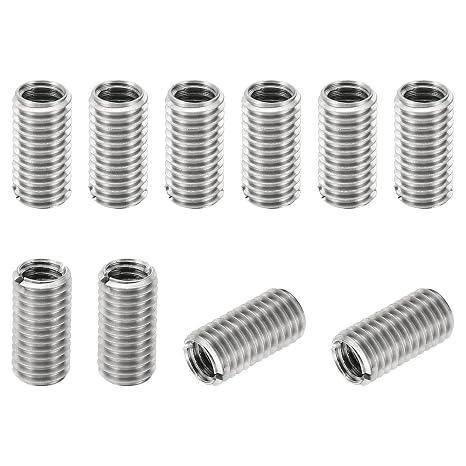 PATIKIL Thread Adapters Sleeve Reducing Nut, 10 Pcs M10x1.5 Male to M8x1.25 Female Repairing Insert Nut Screw Reducer Stainless Steel Fastener 20mm