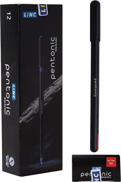 LINC Pentonic Premium Ball Point Pen - 0.7mm 12 pens (RED)
