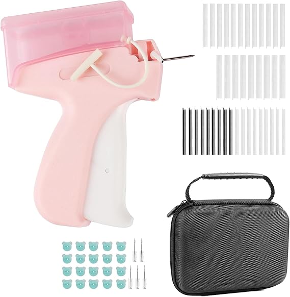 Fine Stitch Gun Quick Clothing Fixer, Mini Stitch Gun for Clothes with 5 Fine Needles & 2100 Pcs Fasteners, Generic Tagging Gun for Clothing with Storage Function