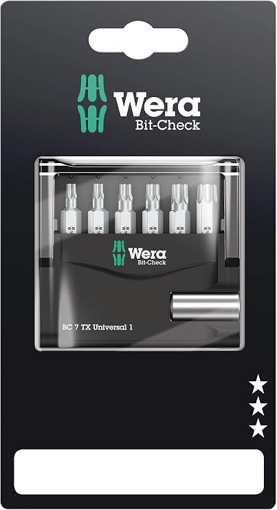 Wera 073404 6 Piece Professional Torx TX10-TX40 Mini Bit Check,5073404001