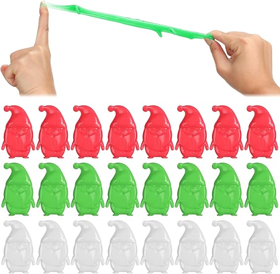 JellyArch 24 Pack Christmas Stretchy Flying Santa Claus Finger Slingshot Catapult Toys Holiday Stocking Stuffers Christmas sticky toys bulk for Flying Games Xmas Party favors