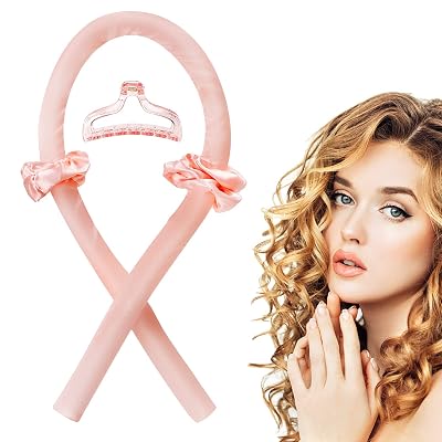 Heatless Hair Curler to Sleep in Overnight,Silk Ribbon Heatless Curls for Women Long Hair Styling Tools,Heatless Curling Rod Headband with Scrunchies Hair Clips