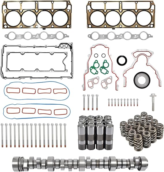 E1840P Sloppy Mechanics Stage 2 Camshaft Cam Kit with LS7 Lifter, Spring, Head Gaskets and Bolts Kit for 1997-2007 LS LS1 5.3L 5.7L Engine