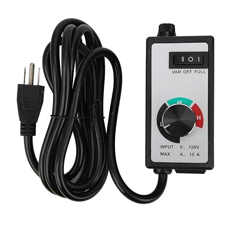1500W Fan Speed Controller for AC Motors PWM Adjustable Variable Speed Dimmer Switch 120V with Knob 15A 2 Meter Cord