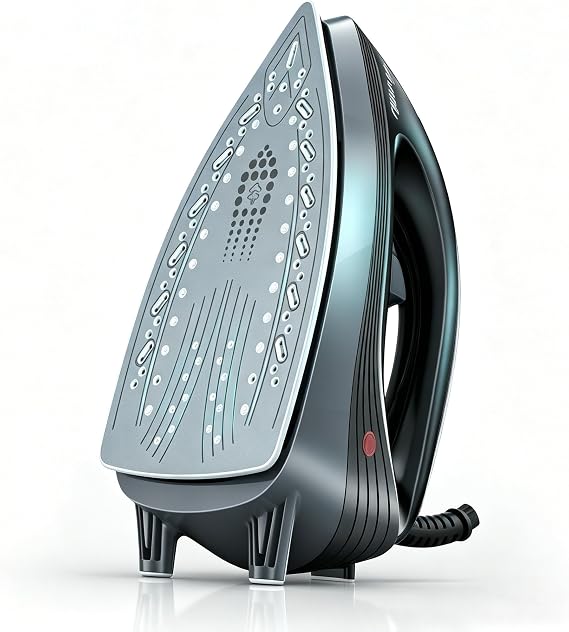 Sundu Steam Iron for Clothes with Rapid Heating Ceramic Coated Soleplate, 1500W, Auto-Off Safety, Burst of Steam, Self-Clean, Anti-Calc, Anti-Drip 300ml Water Tank for Clothes Ironing Ink black