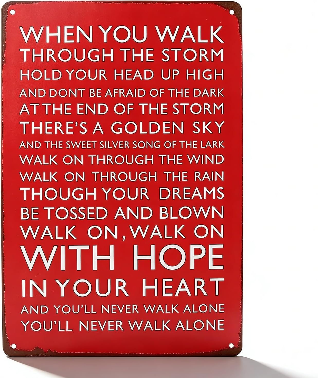 AVAKKER You'll Never Walk Alone Tin Sign – Liverpool Football Chant Wall Decor, Vintage Retro Metal Wall Art for Bar, Pub, Cafe, Home &amp; Man Cave