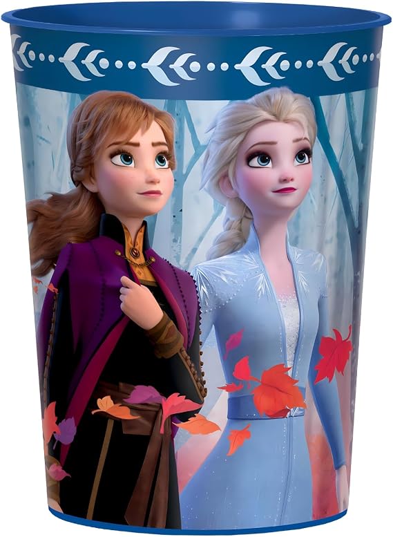 Frozen 2 Birthday, Metallic Anna & Elsa Favor Cup, 16 Oz.