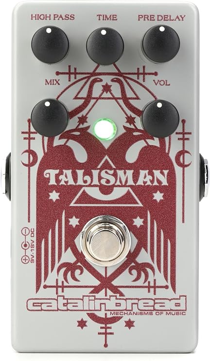 Catalinbread Talisman Plate Reverb Pedal - Versatile Reverb Effects with Highpass, Time, Pre Delay, Mix, and Volume Controls for Professional Studio and Live Performance Settings