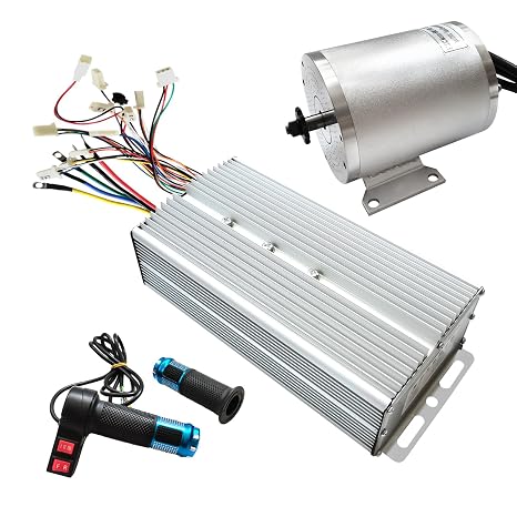 72V 3000W BLDC Brushless Motor Kit | High Speed 6600RPM Electric Motor with Controller & Throttle for E-Bike/Scooter/Go-Kart/Tricycle Multiple Heat Dissipation Holes Ideal for DIY