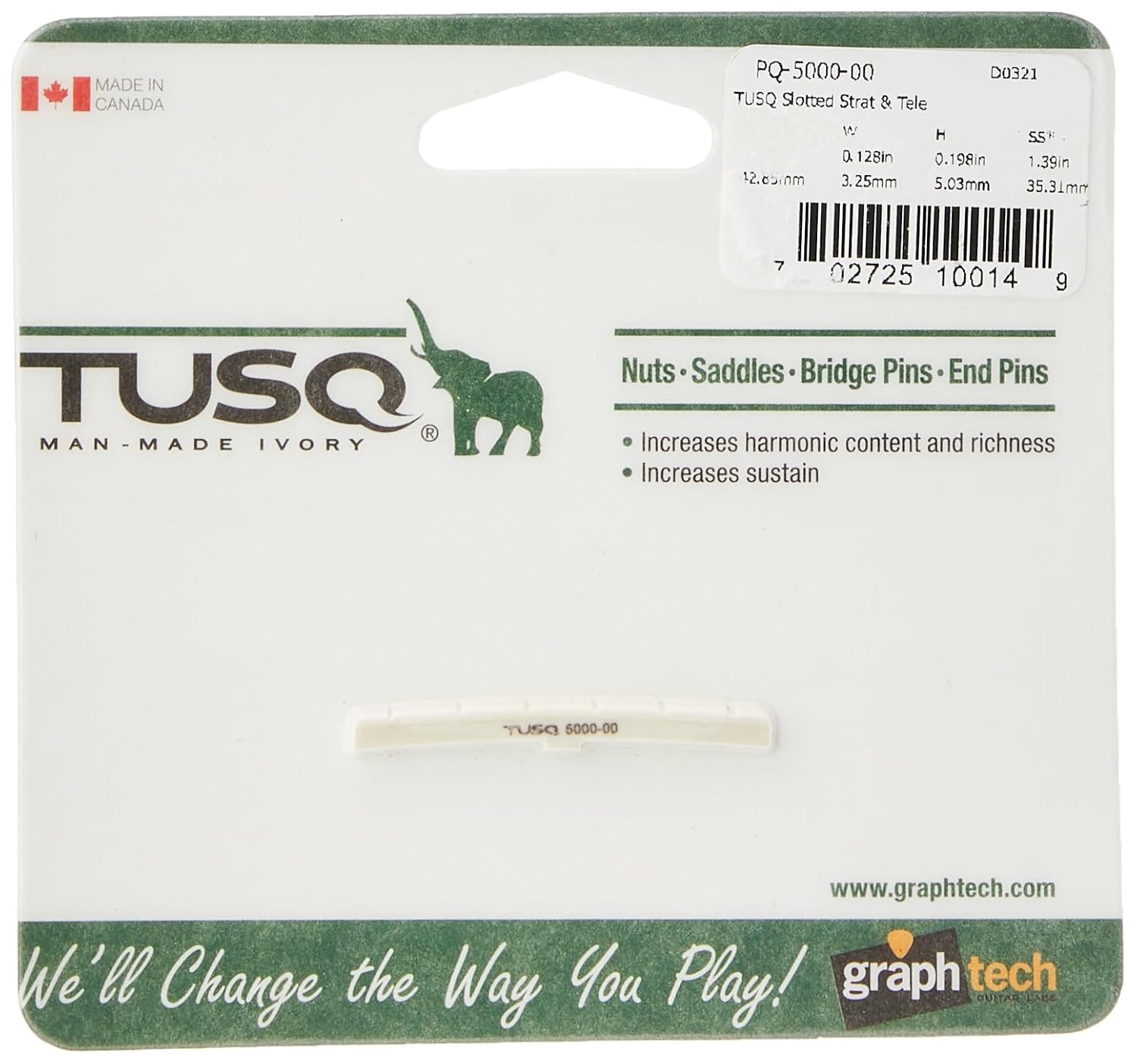 Graph Tech graphtech TUSQ PQ-5000-00 Stratocaster and Telecaster Nut