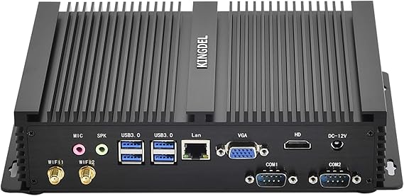 KINGDEL Ultra-Silent Nettop, i7 CPU Home PC, 8GB RAM 128GB SSD, 4096x2304, 2xCOM RS232, 4xUSB 3.0, HD, VGA, Metal Case