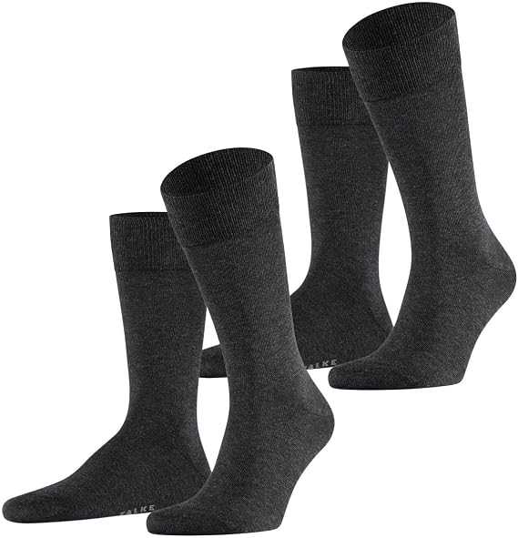 FALKE Men's Happy 2-Pack Dress Socks, Stripe Pattern, Business Casual