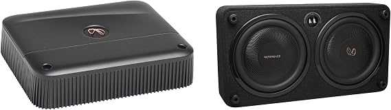 Infinity REFERENCE1200SSL Single 12 Thin Enclosure with Passive Radiator with Infinity Reference-6001A Mono, 600w X 1 Amplifier with Bass Knob