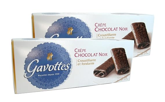 Gavottes - Crispy Lace Crepes From France Covered in Dark Chocolate 2 Packs 2x18 Crepes 2x3.2oz (10 PACK)
