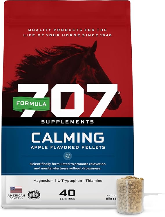 Formula 707 Calming Supplement for Horses, 5 lb, 40 Servings Focus Aid