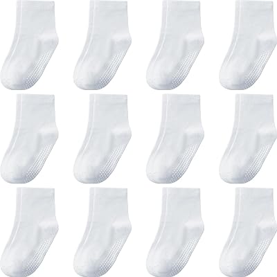 Baby Toddle Socks Grip Non Slip Kids Boys Girls Cotton 12 Pack Ankle Cute Newborn Socks