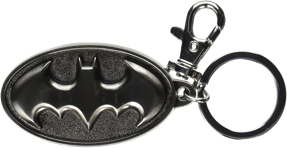 DC Batman Logo Pewter Keyring Silver, One Size