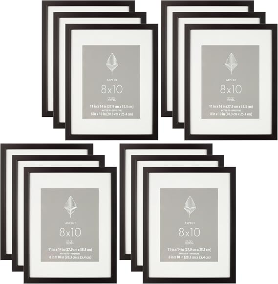 Studio Decor Black Frame With Mat, Aspect, 12 Pack