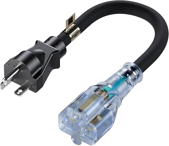 NEMA 6-20P to 6-15R/6-20R Extension Cord, Heavy Duty Converter Cable