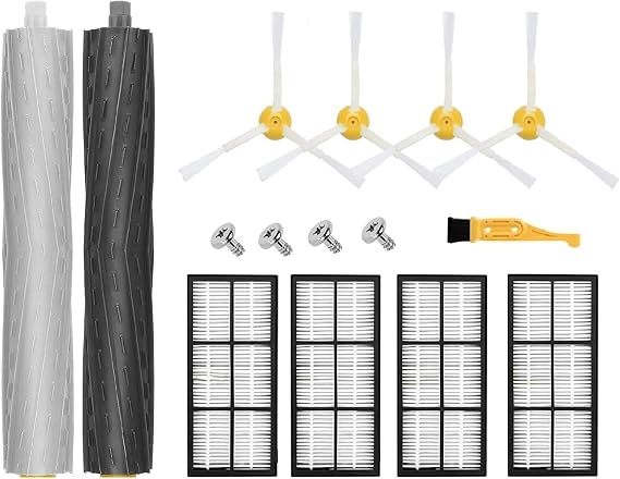 Replacement Parts Compatible with iRobot Roomba 900 800 Series 960 980 981 985 860 805 870 871 880 890 Vacuum Accessories,4 Filter,4 Side Brush,1 Debris Extractor Rubber Brushes