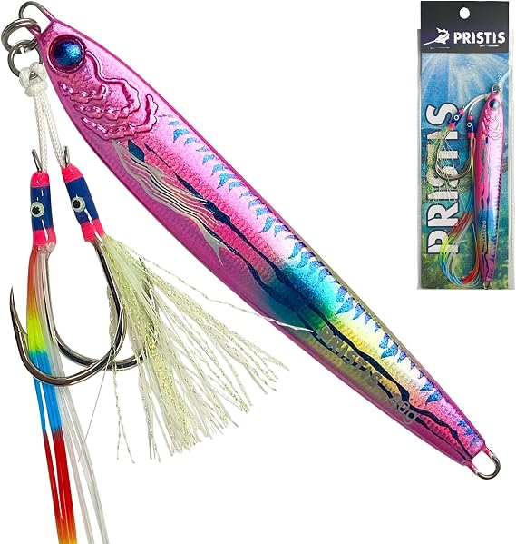 Pristis Angel Wings Vertical Jig, Saltwater Freshwater Fishing Lure for Tuna Grouper Cod Largemouth Striped Bass, Jigging Rod Metal Spoon Speed Pitch Fast Long Casting Sink, Deep Sea Fish